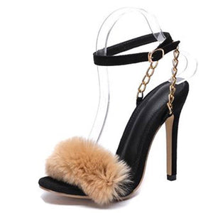 Sandales à talons fourrure Chic